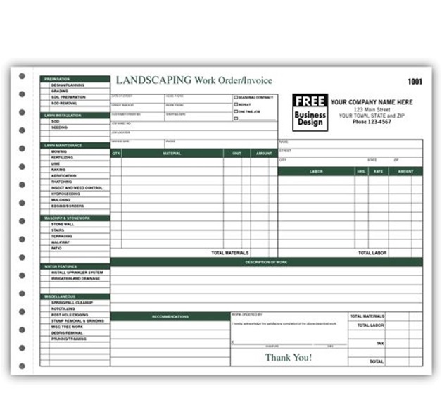 landscaping invoice 